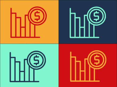 Finansal Piyasa Logosu Şablonu, Basit Düz İşletme Simgesi, Finans, Yatırım