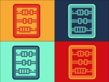 Mali Planlama Abaküs Logo Şablonu, Basit Düz Para Simgesi, Finans, Abaküs