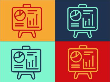 Finansal Planlama Grafiği Logo Şablonu, Basit Düz İş Simgesi, Pazarlama, Grafik