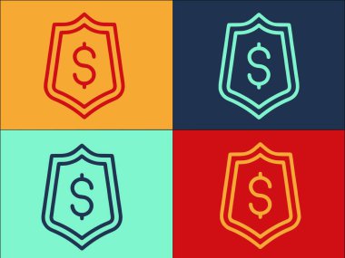 Finansal Planlama Kalkanı Logo Şablonu, Basit Düz İş Simgesi, Kalkan, Finansal Şablon