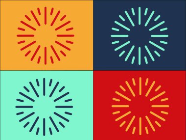 Havai fişek Kutlama Logosu Şablonu, Kutlamanın Basit Düz Simgesi, bayram, arka plan