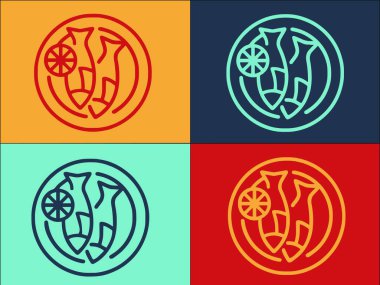 Balık Gıda Logosu Şablonu, Basit Düz Yiyecek Simgesi, Balık, Yemek