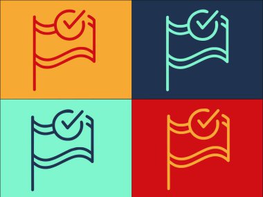 Bayrak Denetim Logo Şablonu, Bayrak, Kontrol ve vektörün Basit Düz Simgesi