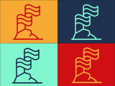 Bayrak Hedefi Efor Logo Şablonu, Basit Düz çaba Simgesi, hedef, başarı