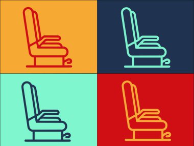 Uçuş Koltukları Logo Şablonu, Uçak, uçuş, uçak Basit Düz Simgesi
