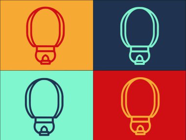 Yüzen Fener Logo Şablonu, Basit Düz Işık Simgesi, Fener, Festival