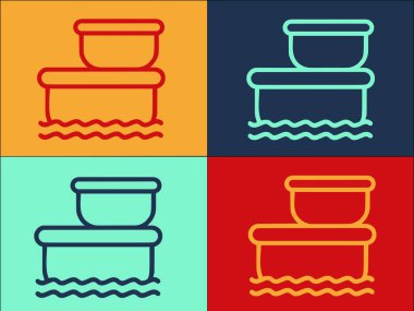 Yüzen Piyasa Logo Şablonu, Basit Düz Seyahat Simgesi, Geleneksel Kültür