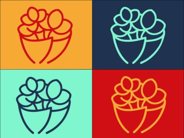 Çiçek Çiçeği Buket Şablonu, Çiçek, çiçek, buket Basit Düz Simge