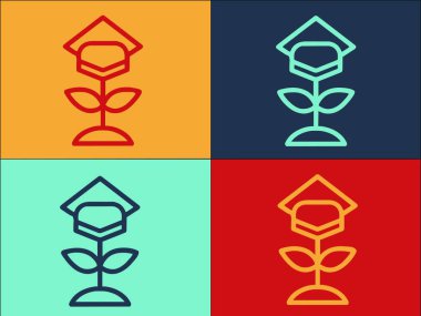 Çiçek Derece Logo Şablonu, Çiçeğin Basit Düz Simgesi, derece, arkaplan
