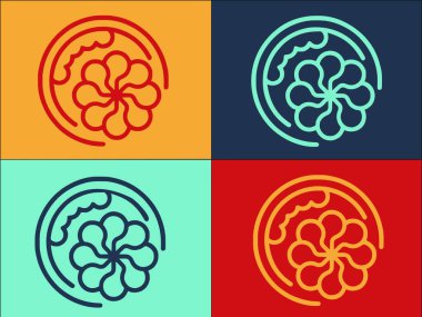 Çiçek Wasabi Logo Şablonu, Basit Düz Wasabi Simgesi, Yemek, Çiçek