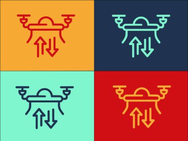 Uçan Drone Logo Şablonu, Teknolojinin Basit Düz Simgesi, Hava, Kontrol