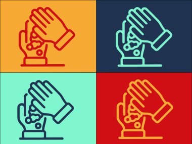 Köpük Eller Logo Şablonu, Basit Düz El Simgesi, köpük, Temiz