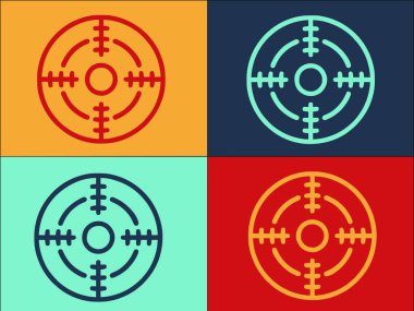 Objektif Logo Şablonu, Hedefin Basit Düz Simgesi, Odaklanma, Nesnel