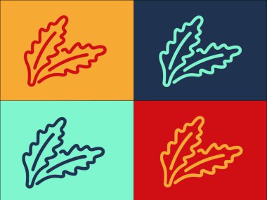 Yiyecek Arugula Logo Şablonu, Basit Düz roka Simgesi, yiyecek, taze