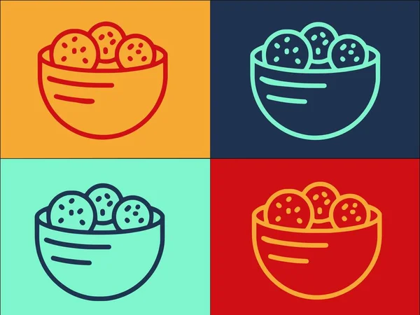 Falafel Balls Logo Template Einfache Flache Ikone Von Vegan Vegetarisch — Stockvektor