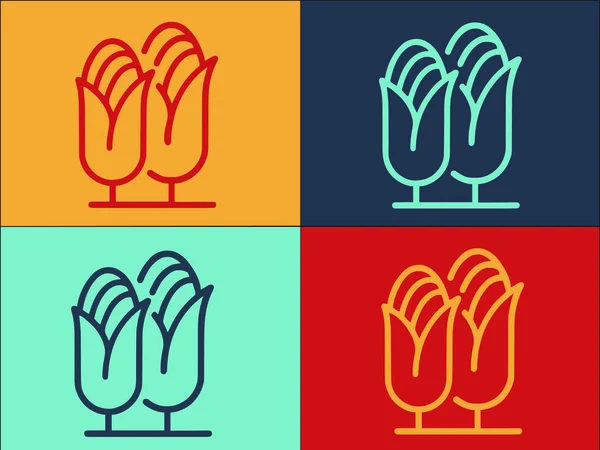 Modèle Logo Maïs Agricole Simple Icône Plate Ferme Maïs Champ — Image vectorielle
