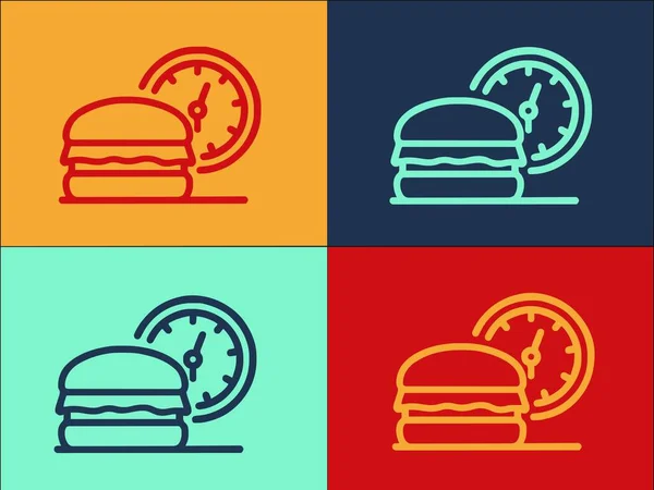 Fast Burger Delivery Logo Template Icona Piatta Semplice Hamburger Veloce — Vettoriale Stock