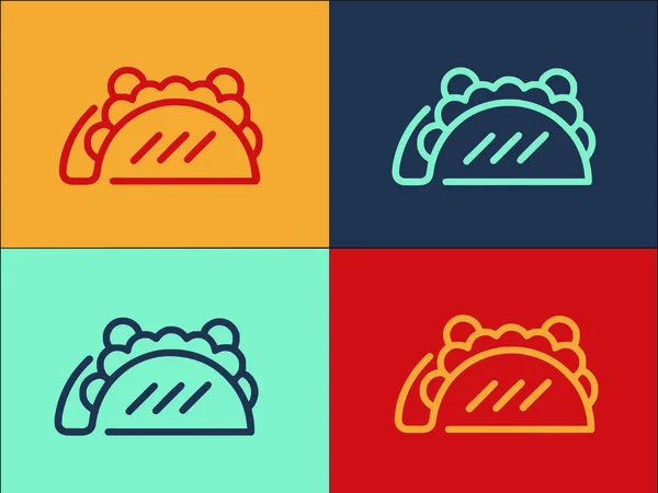 Szablon Logo Fast Food Taco Prosta Płaska Ikona Jedzenia Taco — Wektor stockowy