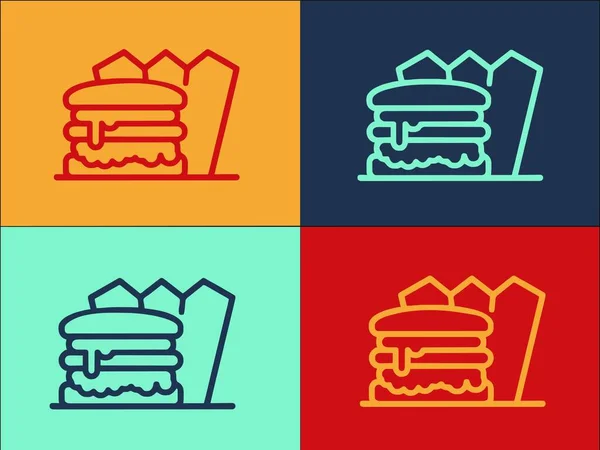Шаблон Логотипу Фаст Фуду Проста Плоска Ікона Їжі Гамбургер Ресторан — стоковий вектор