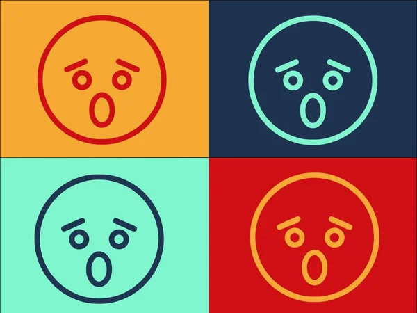 Fearful Face Logo Template Einfache Flache Ikone Der Angst Gesicht — Stockvektor