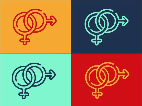 Plantilla Logotipo Signos Pareja Masculina Femenina Icono Plano Simple Pareja — Archivo Imágenes Vectoriales