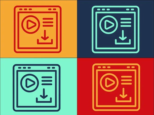 Filtrar Pesquisa Video File Logo Template Ícone Plano Simples Internet —  Vetores de Stock