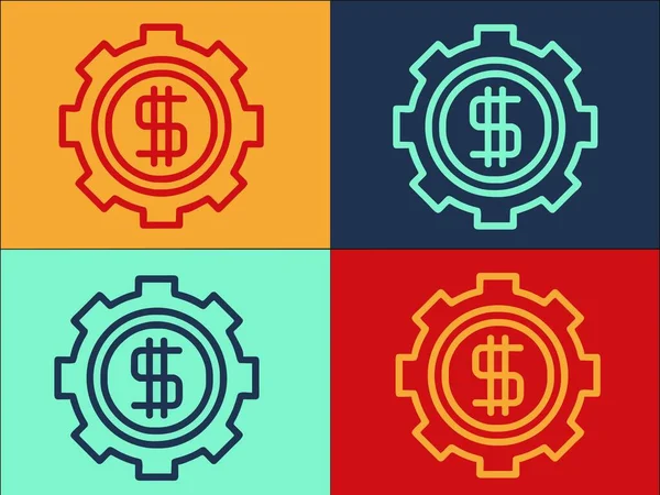 Логотип Finance Gear Простая Плоская Икона Бизнеса Финансов Технологий — стоковый вектор