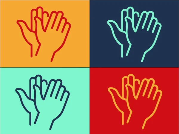 Fingerhandschlag Logo Vorlage Einfache Flache Gestensymbole Vektor Handschlag — Stockvektor