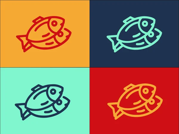 Fish Omega Logo Template Eenvoudige Platte Icoon Van Vis Olie — Stockvector