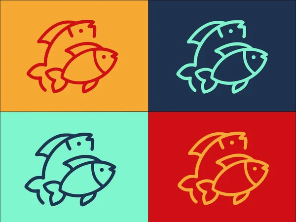 Fish Protein Logo Template Eenvoudige Platte Icoon Van Voedsel Eiwit — Stockvector