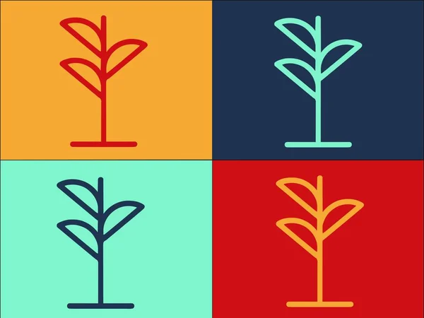 花植物ロゴテンプレート 花のシンプルなフラットアイコン — ストックベクタ