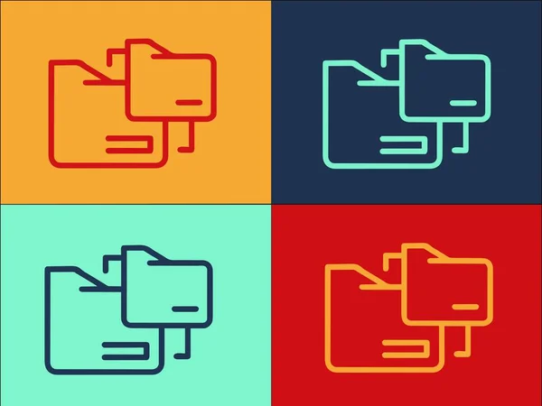 Πρότυπο Logo Απομακρυσμένης Πρόσβασης Δικτύων Φακέλλων Απλό Επίπεδο Εικονίδιο Διαδικτύου — Διανυσματικό Αρχείο