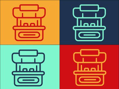 Food Stall Logo Şablonu, Basit Düz Yiyecek Simgesi, Sokak, Oyalama