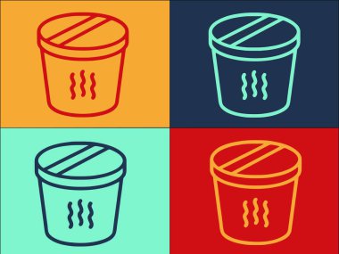 Gıda Termosunun Logo Şablonu, Basit Düz Yiyecek Simgesi, Konteynır, Termo