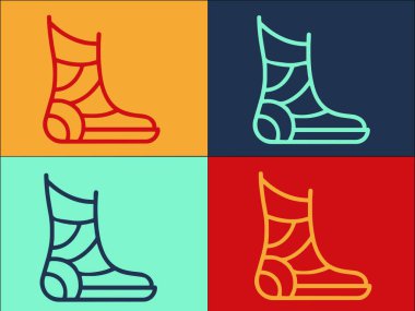 Ayak Hasarı Özet Biçim Logosu Şablonu, Sembolün Basit Düz Simgesi, simge, satır