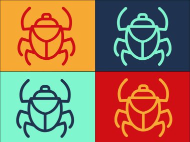 Orman böceği logo şablonu, böceğin basit düz simgesi, orman, böcek