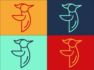 Orman Ağaçkakanı Logo Şablonu, Vahşi Ormanın Basit Düz Simgesi, Orman, Ağaç