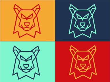 Orman Kurt Logosu Şablonu, Doğanın Basit Düz Simgesi, Hayvan, Orman