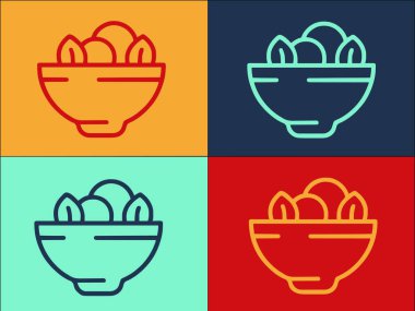 Fransız Salatası Logo Şablonu, Basit Düz Yemek Simgesi, Salata, Yemek