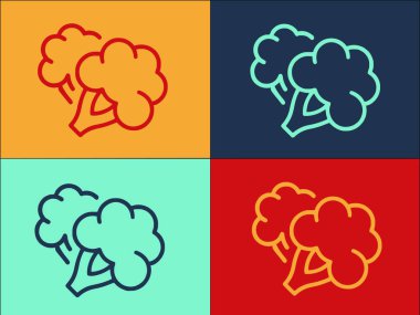 Taze Brokoli Logo Şablonu, Basit Düz Yiyecek Simgesi, brokoli, arka plan