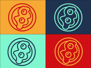 Kızarmış Yumurta Logo Şablonu, Yumurtanın Basit Düz Simgesi, Kahvaltı, protein