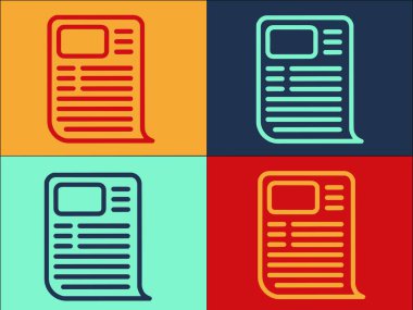 Ön Gazete Logo Şablonu, Basit Düz Gazete Simgesi, Sayfa, Kağıt