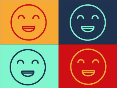 Komik Emoji Gülüşü Logo Şablonu, Komik, karikatür, duygu Simgesi