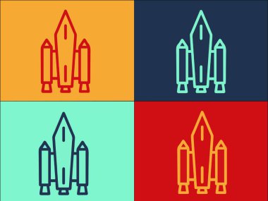 Gelecekteki Roket Logo Şablonu, Roketin Basit Düz Simgesi, Gelecek, Uzay