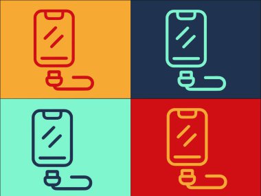 Gadget Charger Logo Şablonu, Aletin Basit Düz Simgesi, Cep Telefonu, Şarj Aracı