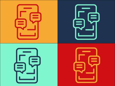 Gadget Sohbet Logo Şablonu, Aletin Basit Düz Simgesi, teknoloji, sohbet