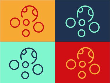 Galaksi Gezegenleri Logo Şablonu, Basit Düz Bilim Simgesi, Galaksi, astronomi