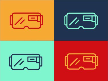 Oyuncu Gözlüğü Logo Şablonu, Oyuncuların Basit Düz Simgesi, Teknoloji, Yenilik