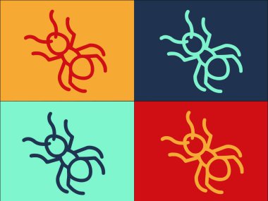 Garden Ant Logo Şablonu, Yakın plan Basit Düz Simge, Karınca, Doğa