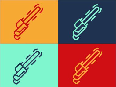 Elektrikli testere Logo Şablonu, Elektrikli testere, testerenin basit düz simgesi, ekipman, iş